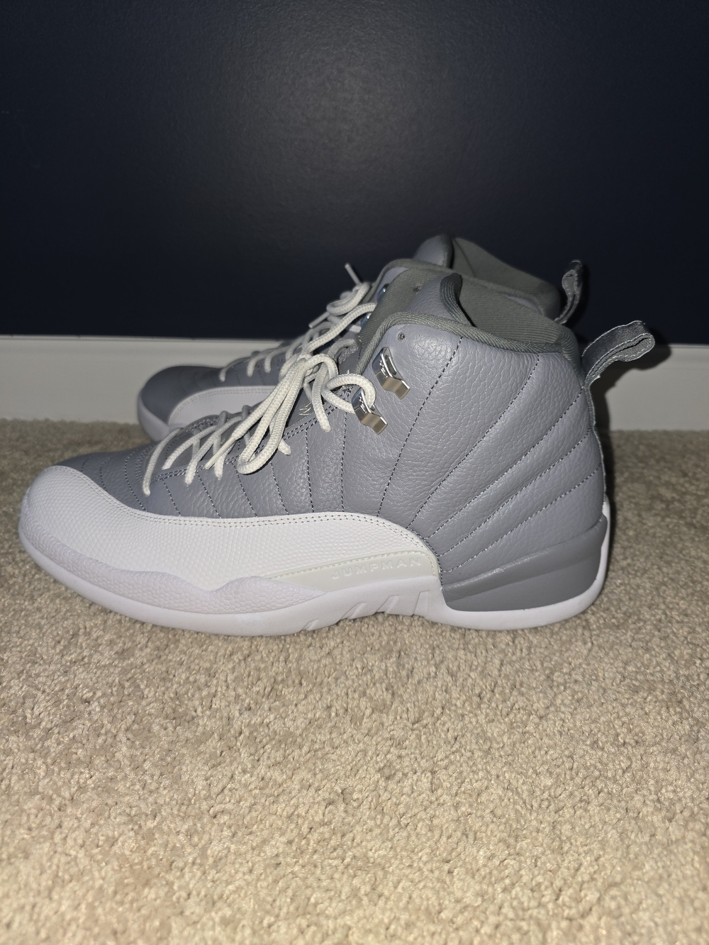 Jordan Men's Gray and White High-Top Basketball Sneakers